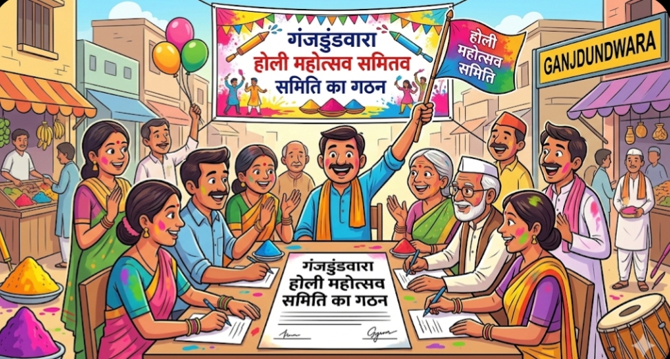 KASGANJ:गंजडुंडवारा होली महोत्सव समिति का गठन,तीसरी बार भारत गुप्ता बने अध्यक्ष