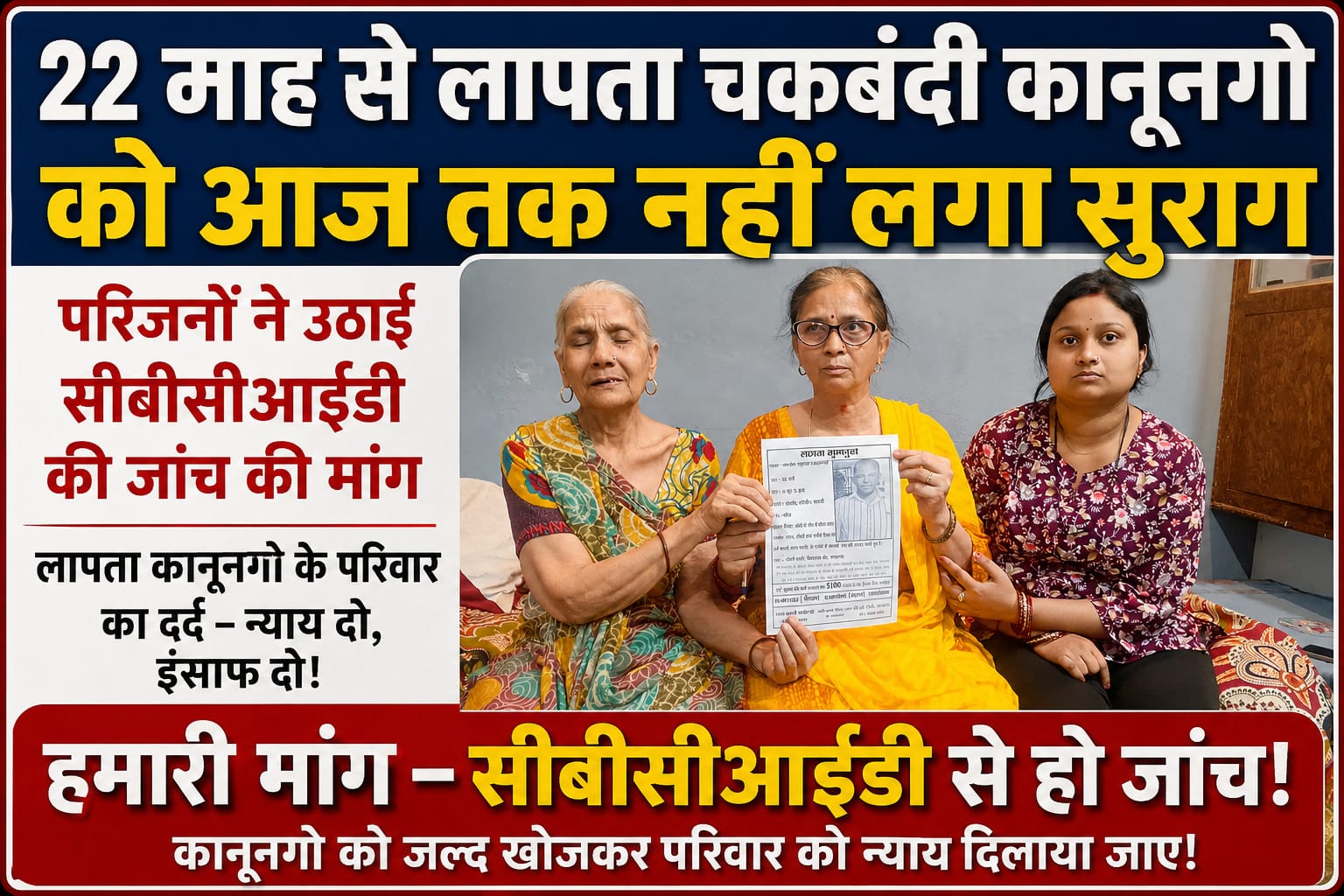 KASGANJ NEWS 22 माह से लापता कानूनगो मनोज माहेश्वरी का नहीं लगा सुराग, पत्नी ने एडीजी से सीबी-सीआईडी जांच की लगाई गुहार