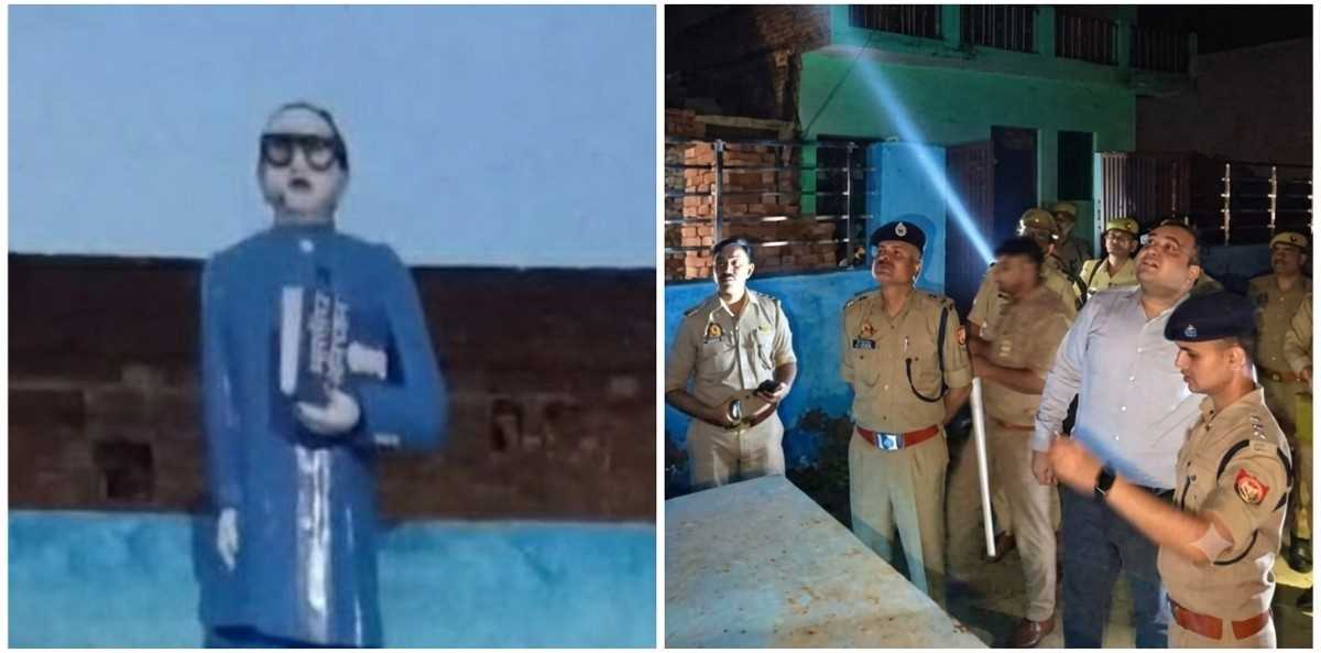 KASGANJ: दो पक्षों के बीच मारपीट-पथराव, तीन घायल; डीएम-एसपी मौके पर पहुंचे, बाबा साहेब की प्रतिमा तत्काल कराई साफ